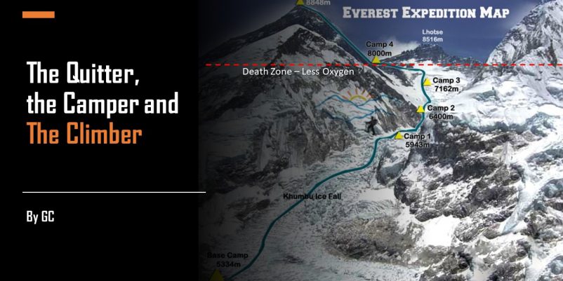 THE QUITTER, THE CAMPER & THE CLIMBER